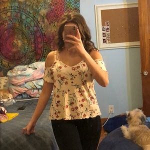 Off the should flowered pattern